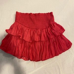 Fuchsia pink ruffle mini skirt